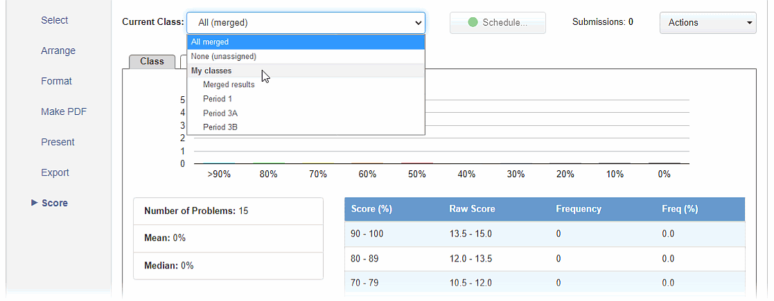 virtual class menu